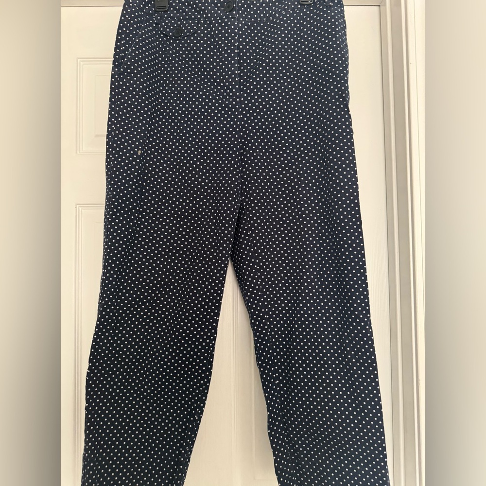 Talbots Dark Blue Polka Dot Pants